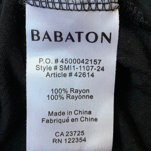 Aritzia Babaton T-shirt Top Short Sleeve Crewneck Rayon Black Size XXS - Picture 9 of 12